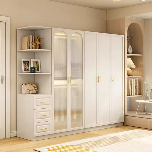 Wardrobe - MDF Wood - White - 240x60x220 cm - Cataloug