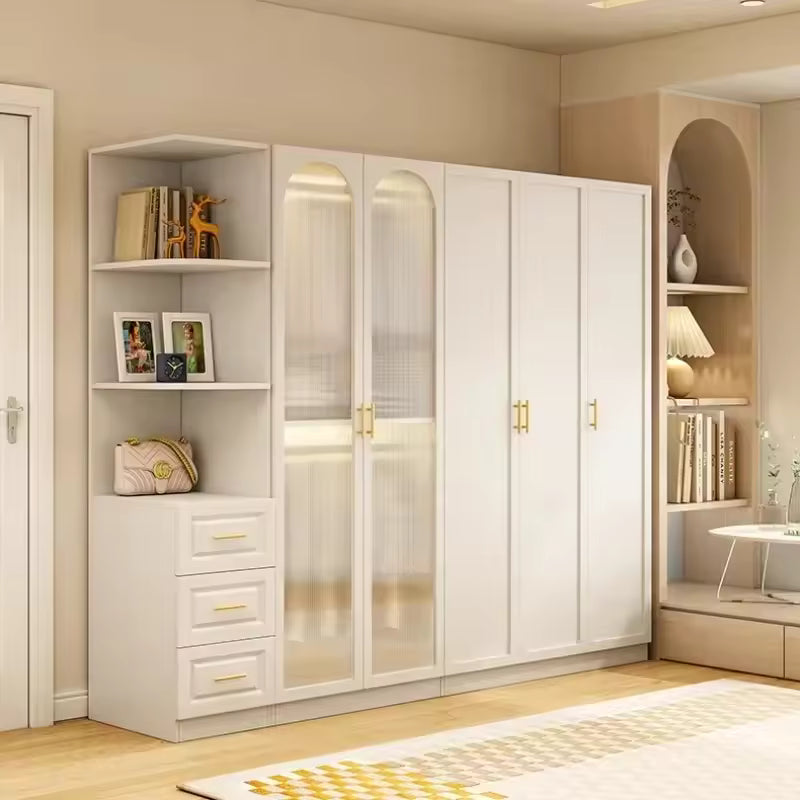 Wardrobe - MDF Wood - White - 240x60x220 cm - Cataloug