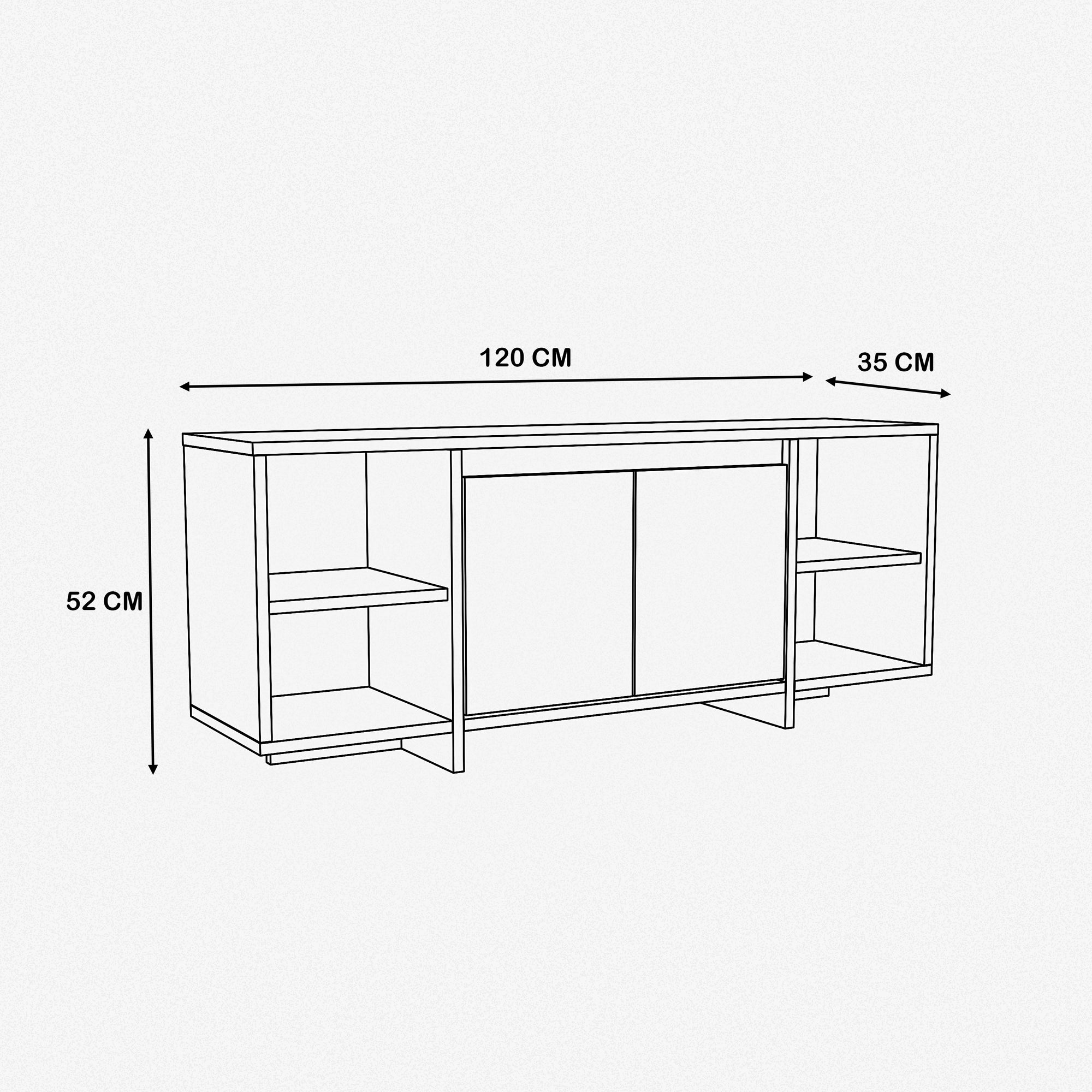 TV Unit - MDF - Multi Color - 120x35x52 cm