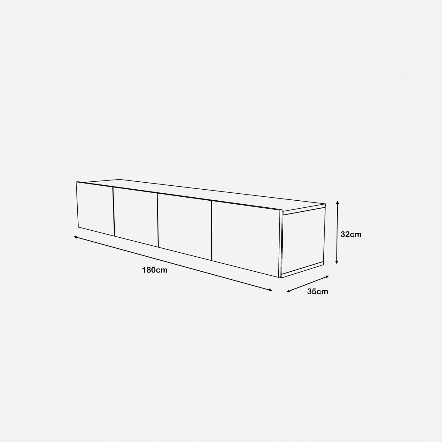 TV Unit - Multi Color - MDF - 180x35x32 cm