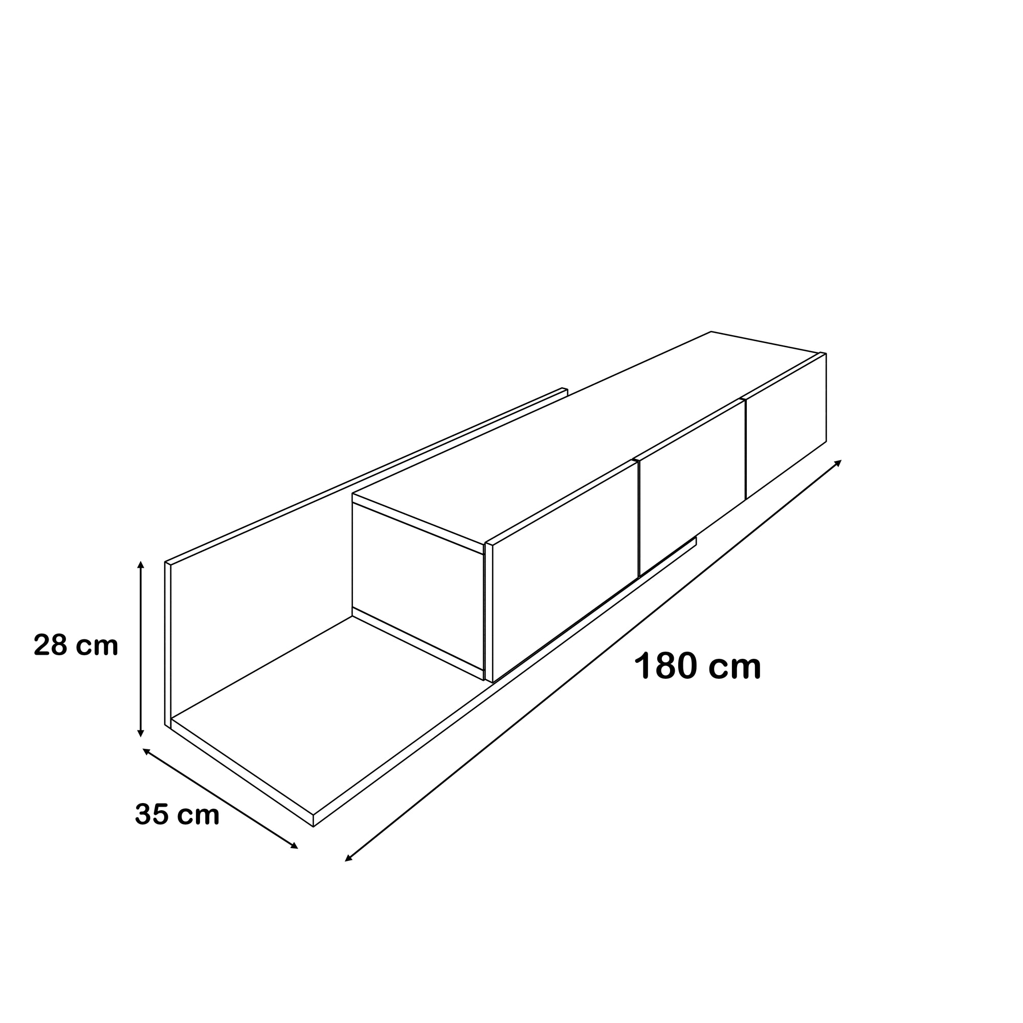 TV Unit - MDF - Multi Color - 180x35x28 cm