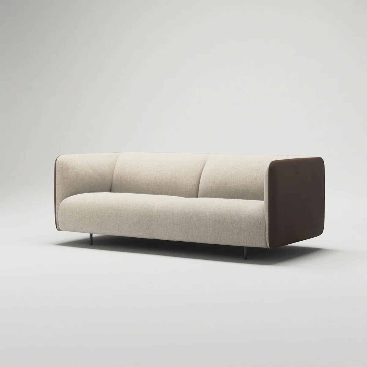 Sofa - Natural Wood - Linen - Beige - 200 x 90 x 70 cm