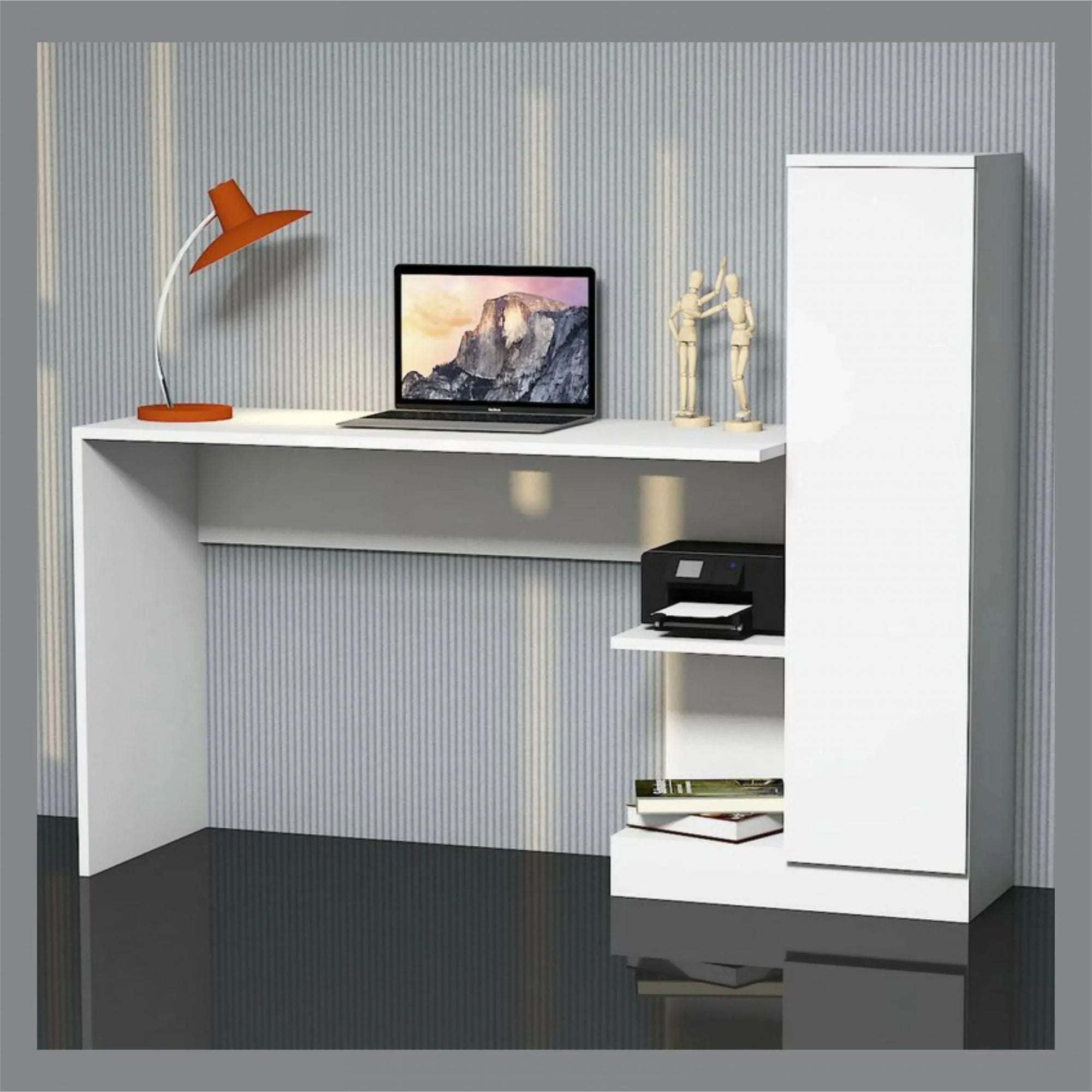 Desk - MDF Wood - White - 150x50x120 cm - Cataloug