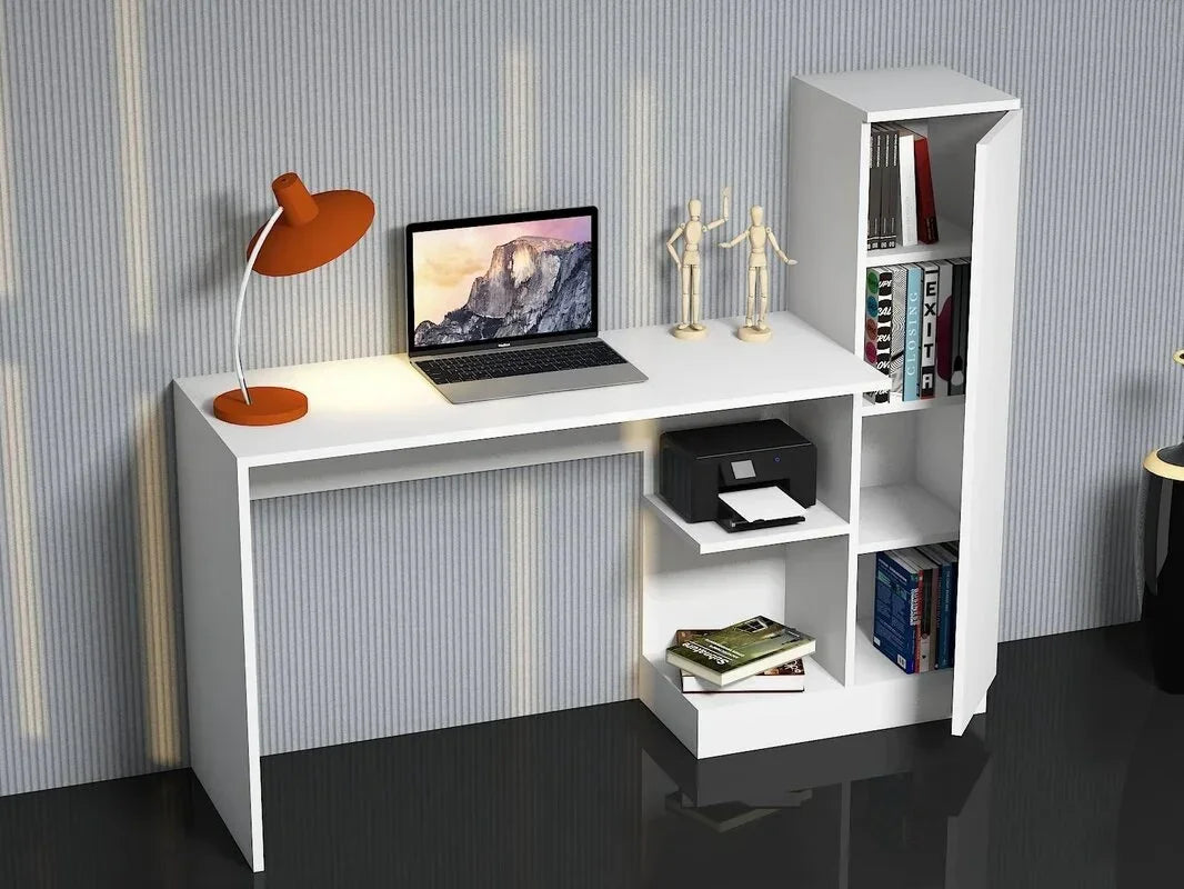 Desk - MDF Wood - White - 150x50x120 cm - Cataloug