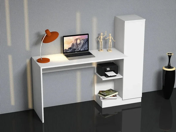 Desk - MDF Wood - White - 150x50x120 cm - Cataloug