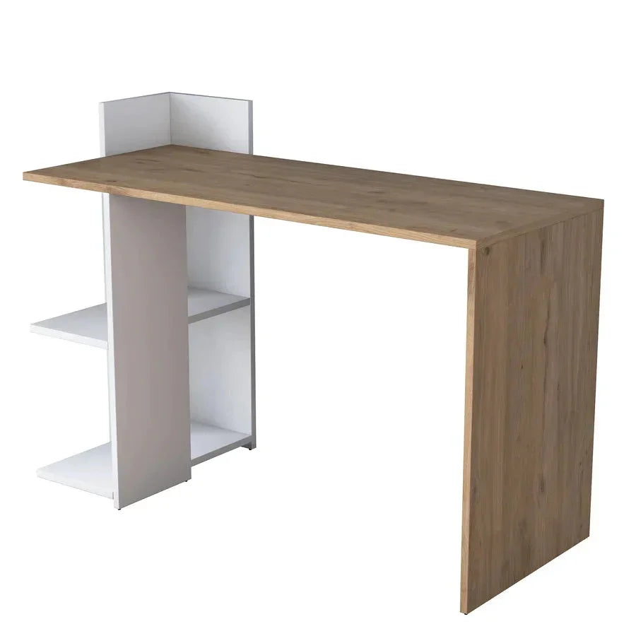 Desk - MDF Wood - Beige & White - 120x40x85 cm - Cataloug