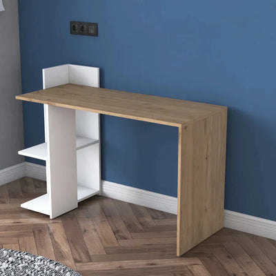 Desk - MDF Wood - Beige & White - 120x40x85 cm - Cataloug