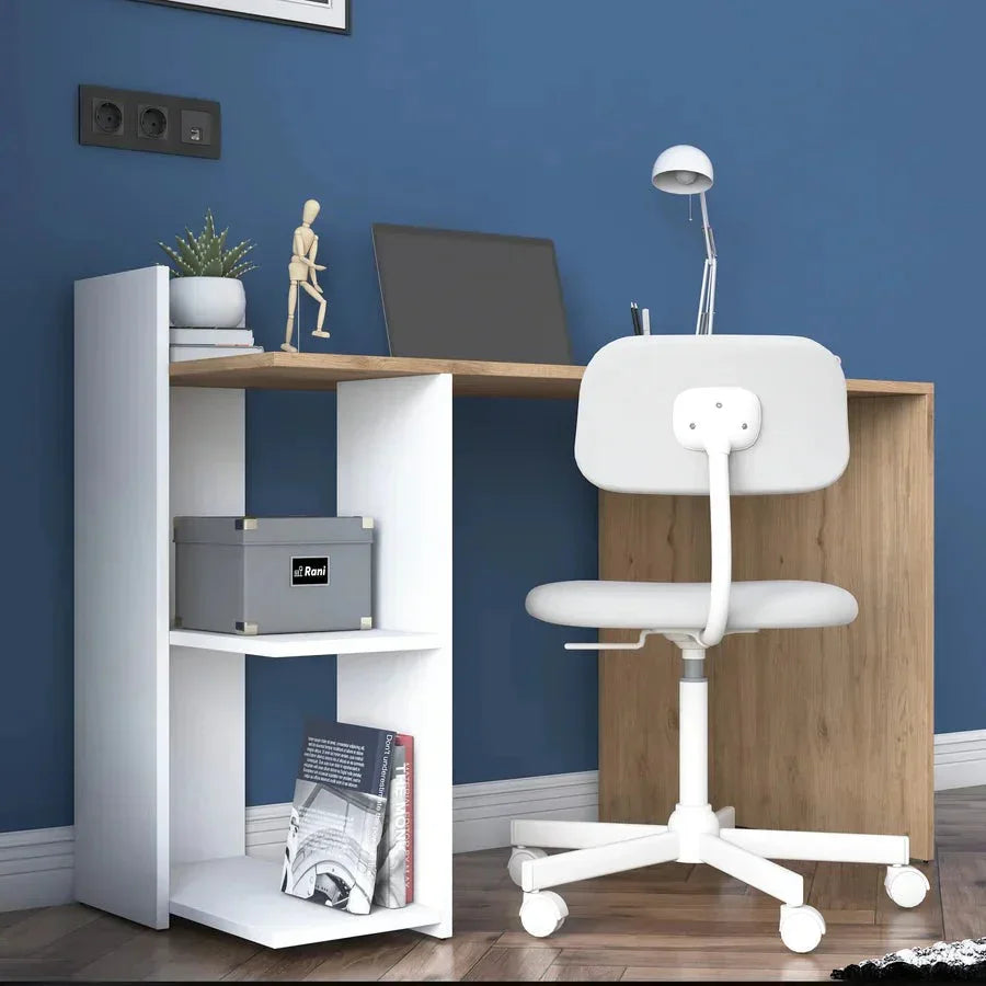 Desk - MDF Wood - Beige & White - 120x40x85 cm - Cataloug