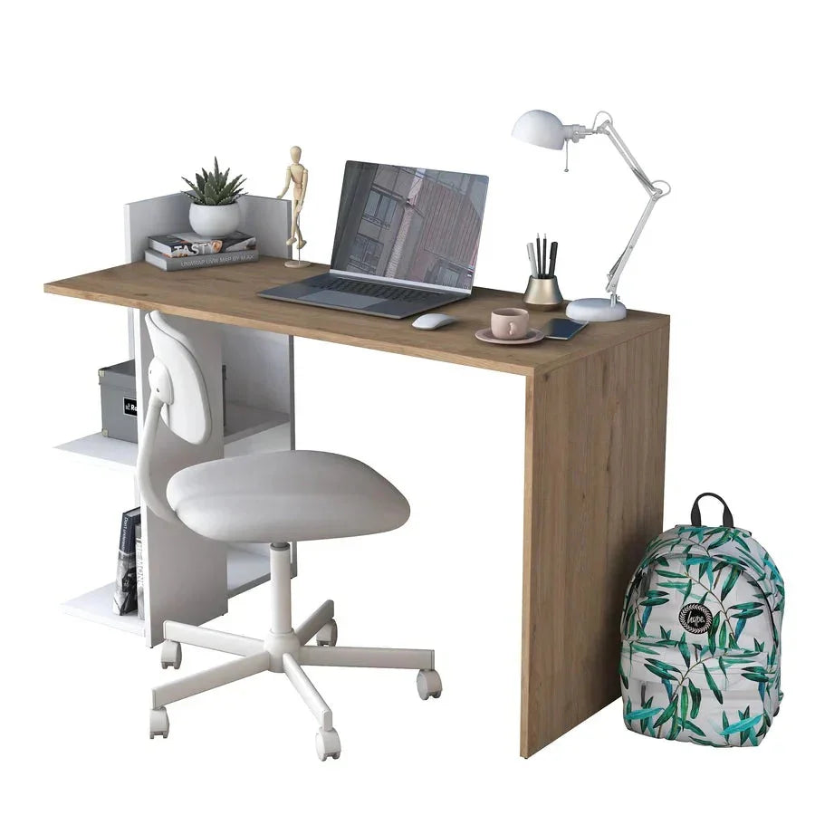 Desk - MDF Wood - Beige & White - 120x40x85 cm - Cataloug