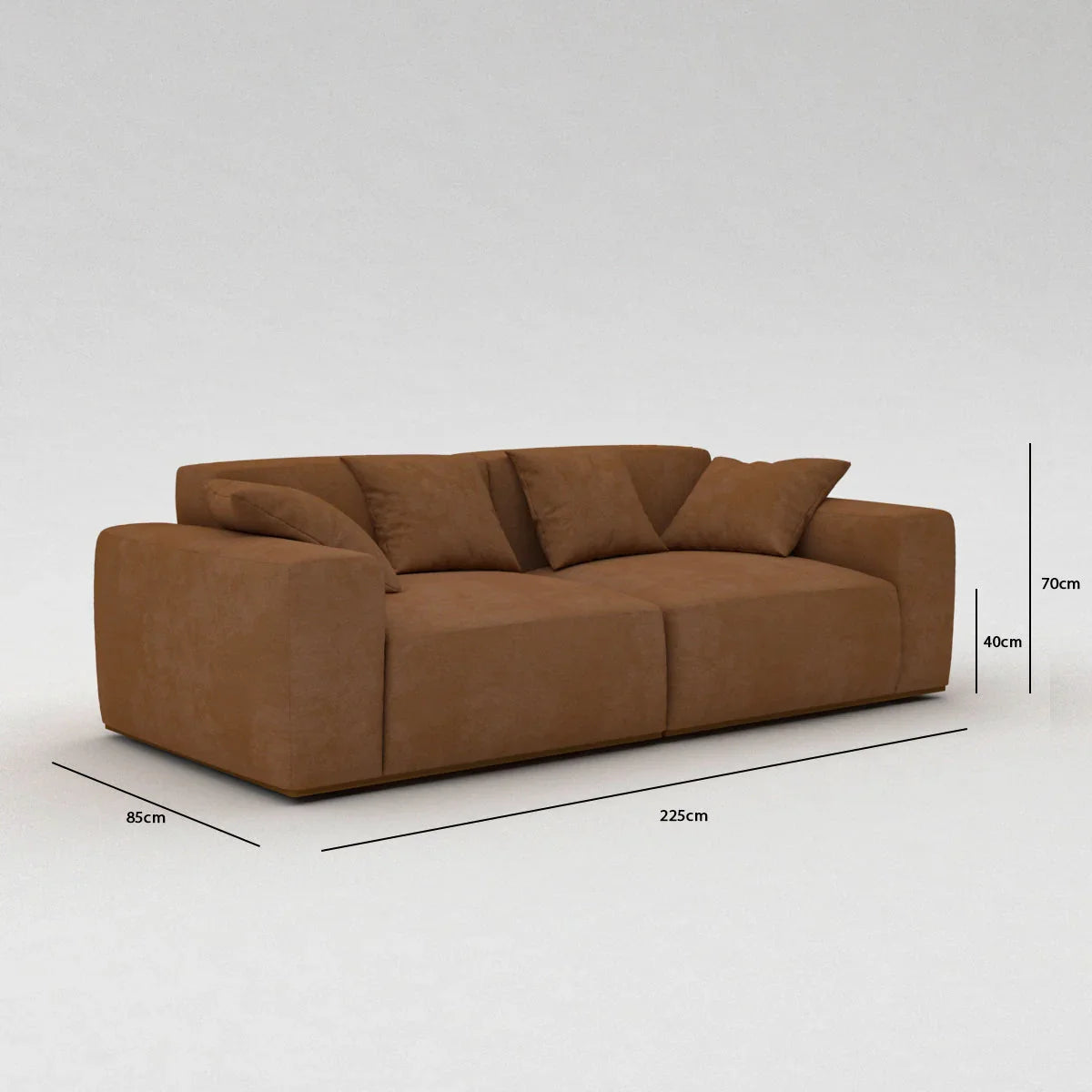 Sofa - Beech Wood - Linen Fabric - 225x85 cm - Cataloug