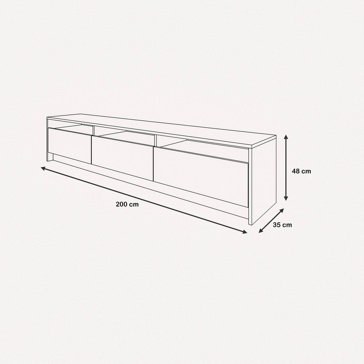 TV Unit - Multi Color - MDF - 200x35x48 cm