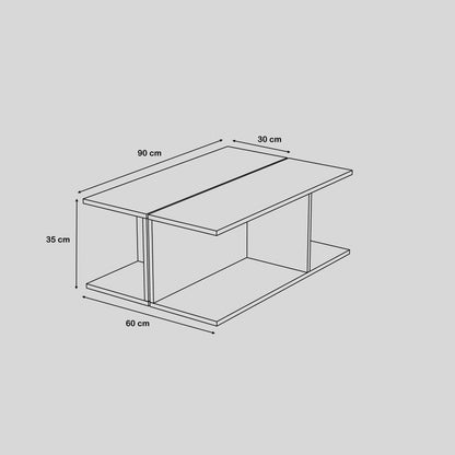 Coffee Table - Multi Color - MDF - 90x60x35 cm