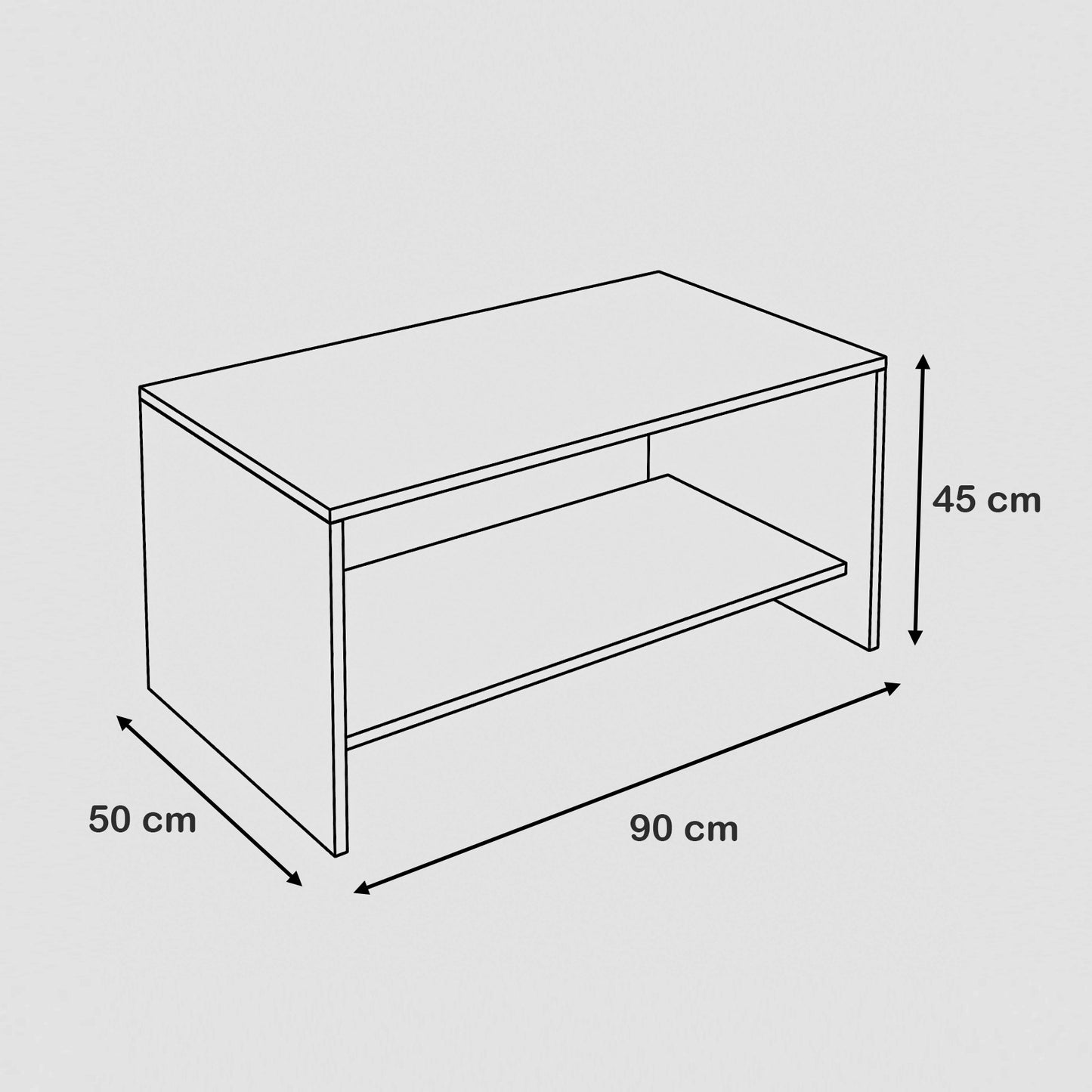Coffee Table - Multi Color - MDF - 90x50x45 cm