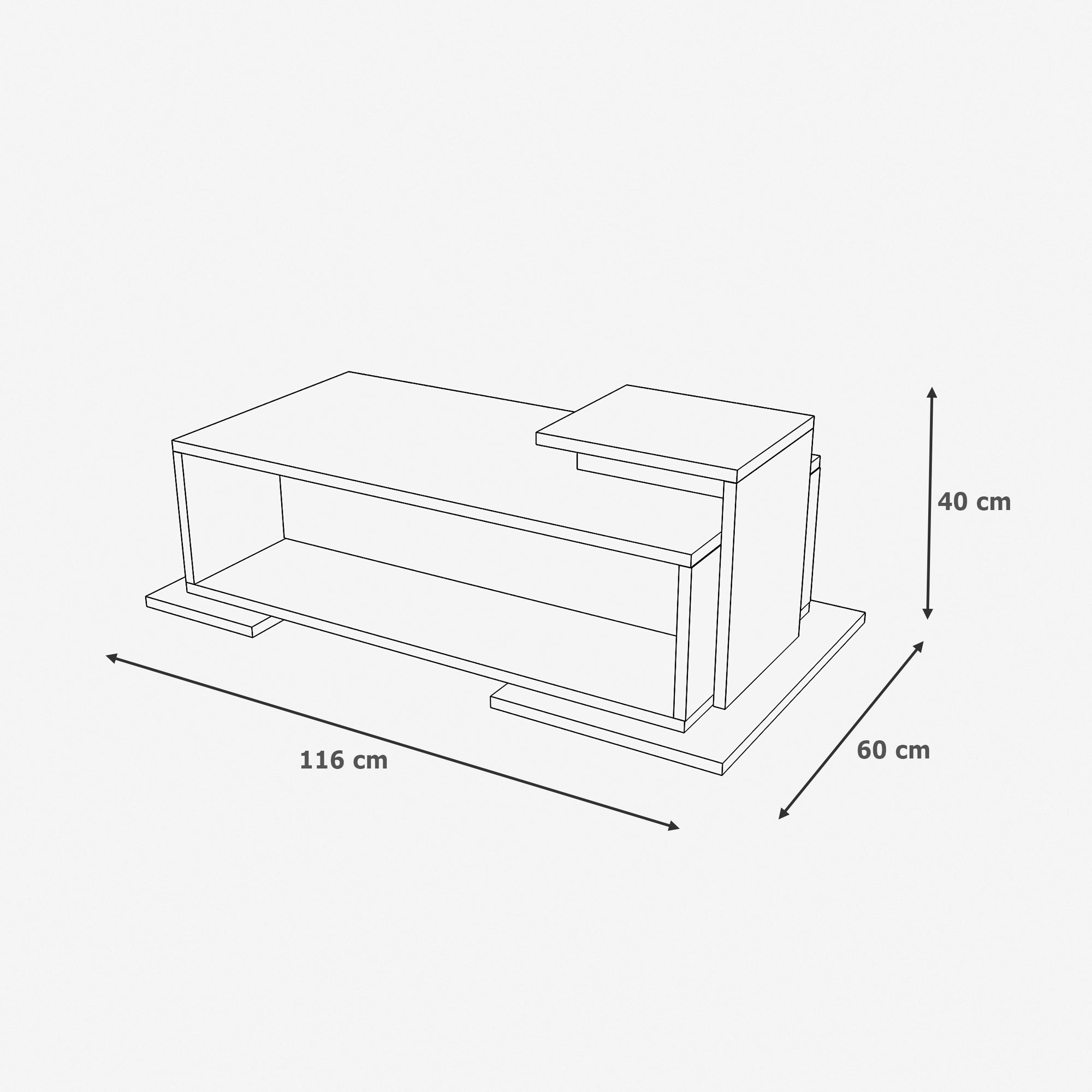 Coffee Table - Multi Color - MDF - 116x60x40 cm