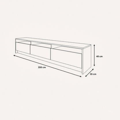 TV Unit - MDF - Multi Color - 200x35x48 cm