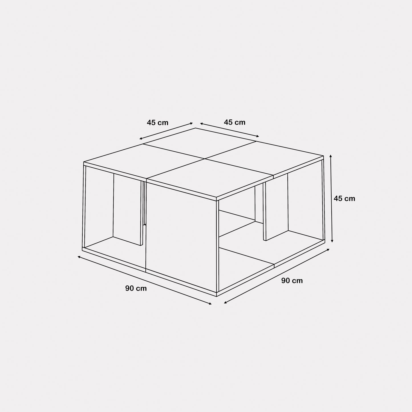Coffee Table - Multi Color - MDF - 90x90x45 cm