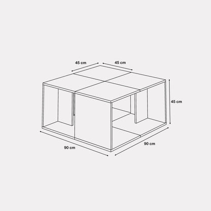 Coffee Table - Multi Color - MDF - 90x90x45 cm