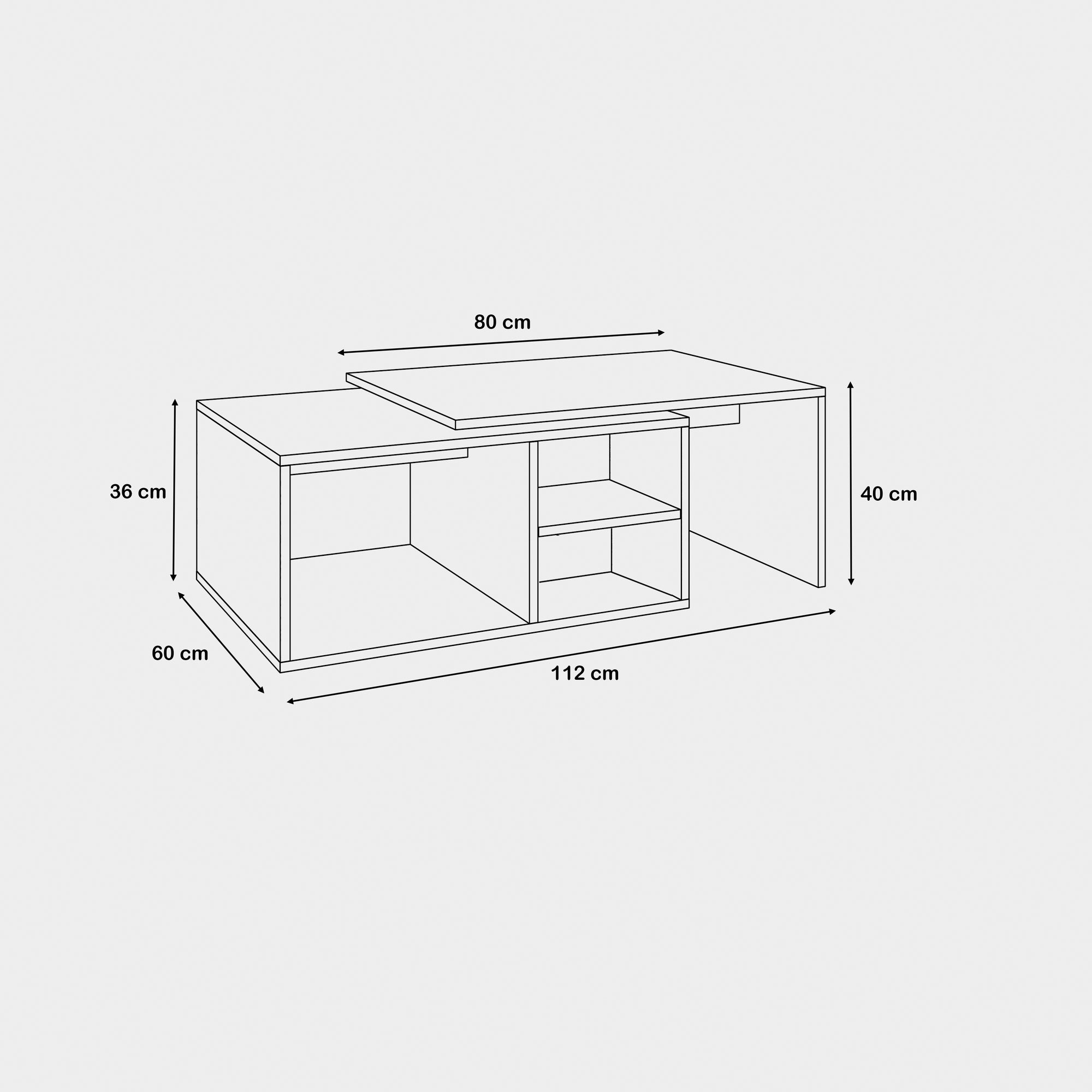 Coffee Table - Multi Color - MDF - 112x60x40 cm