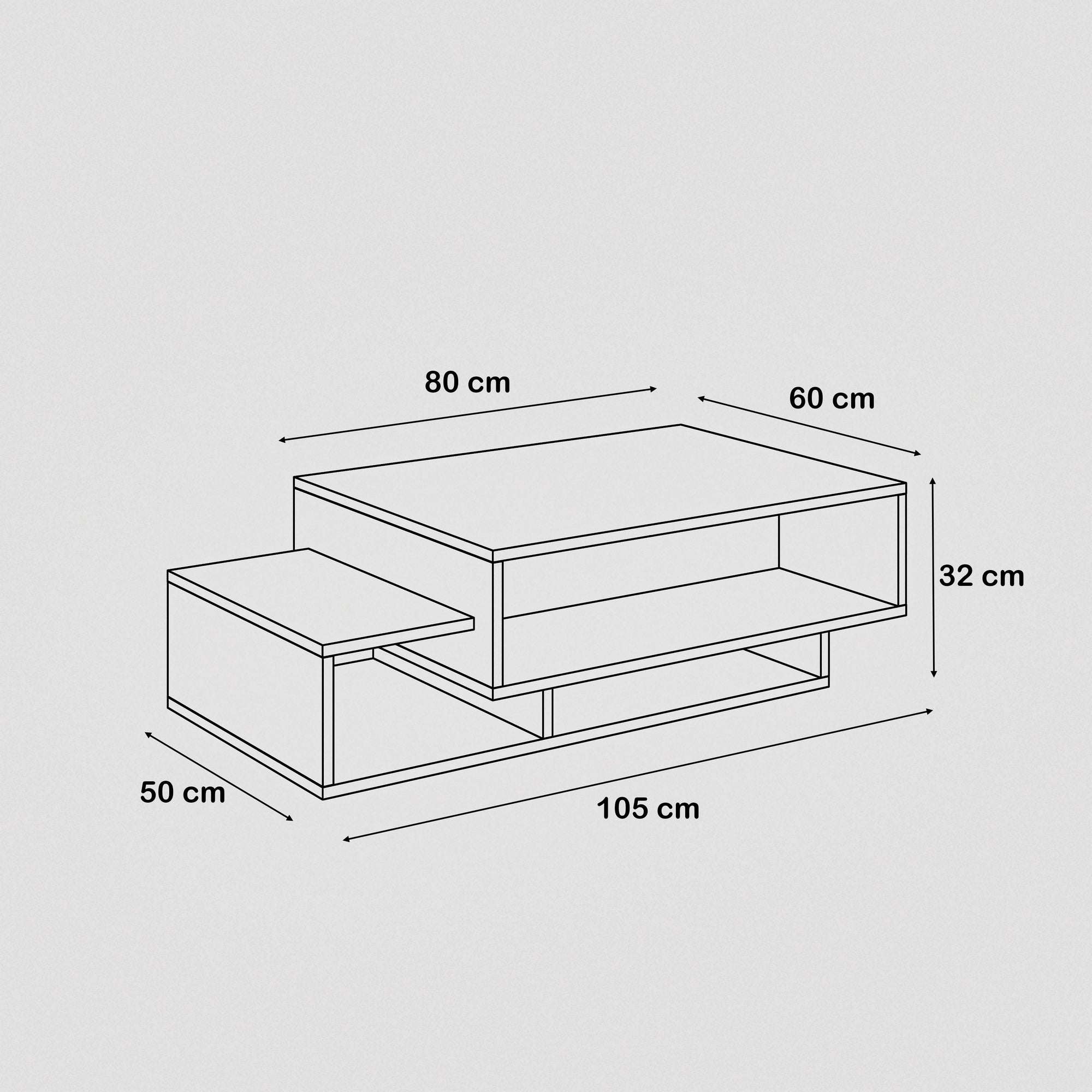 Coffee Table - Multi Color - MDF - 105x60x32 cm