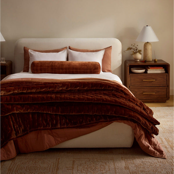 Bed - MDF - Linen - Off White - Multi Size