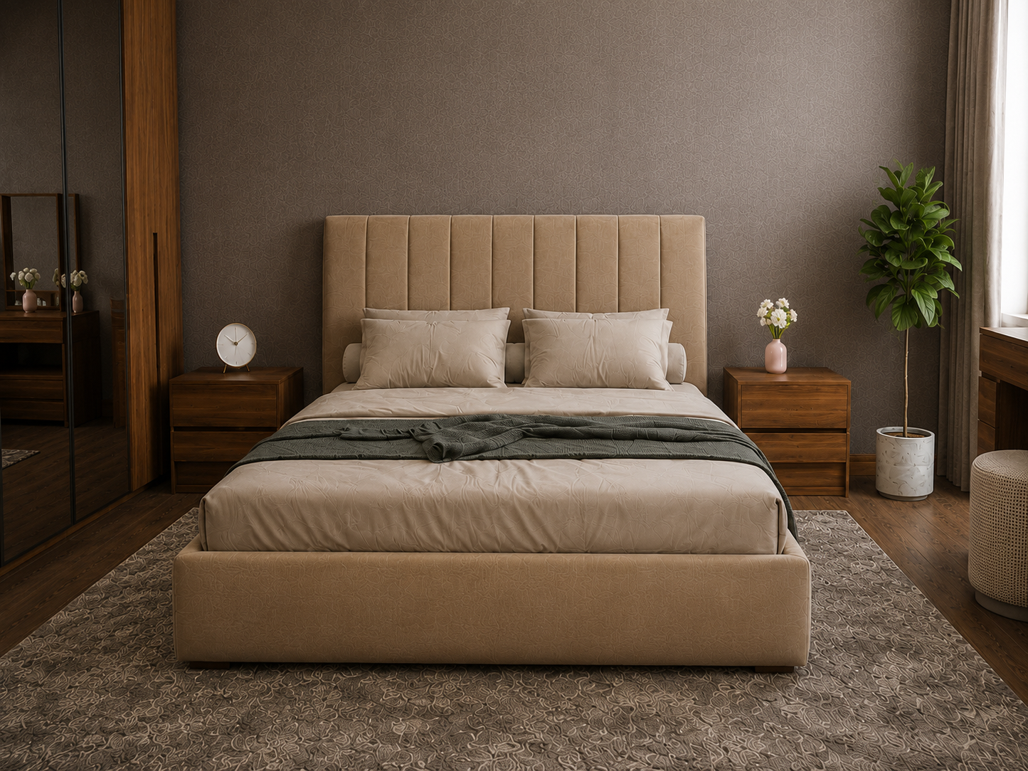 Full Bedroom  - MDF Wood - Brown