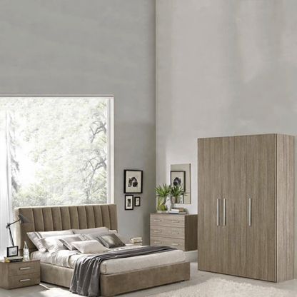 Full Bed Room - MDF Wood - Dark Beige