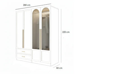Wardrobe - MDF Wood - White - 180x60x220 cm