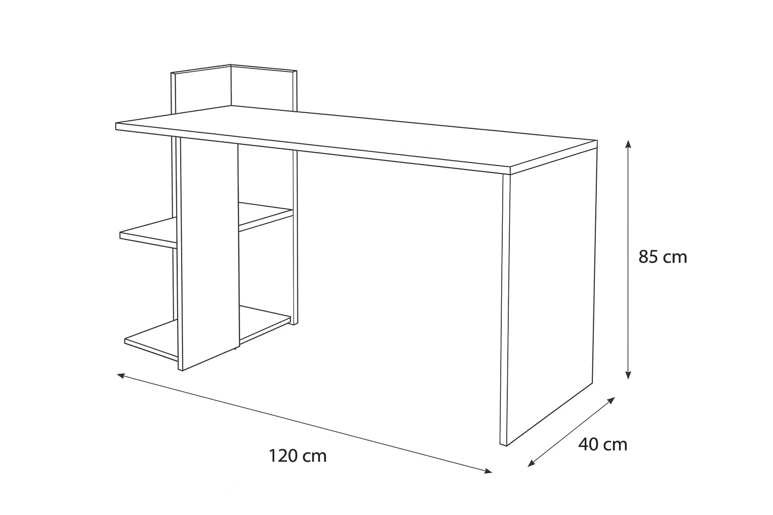 Desk - MDF Wood - Beige & White - 120x40x85 cm - Cataloug