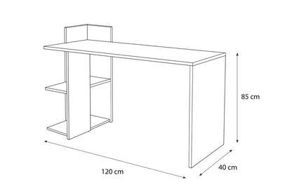 Desk - MDF Wood - Beige & White - 120x40x85 cm - Cataloug