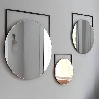 Set Of Mirror - Steel - Black - 50x60x70 cm