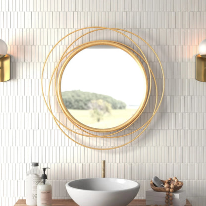 Mirror - Steel - Gold - 80x80 cm