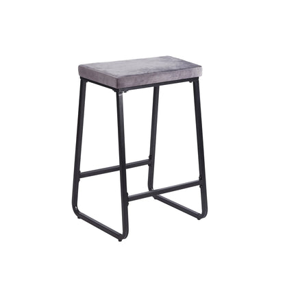 Bar Stool - Steel - Fabric - Black - 40x40x70 cm