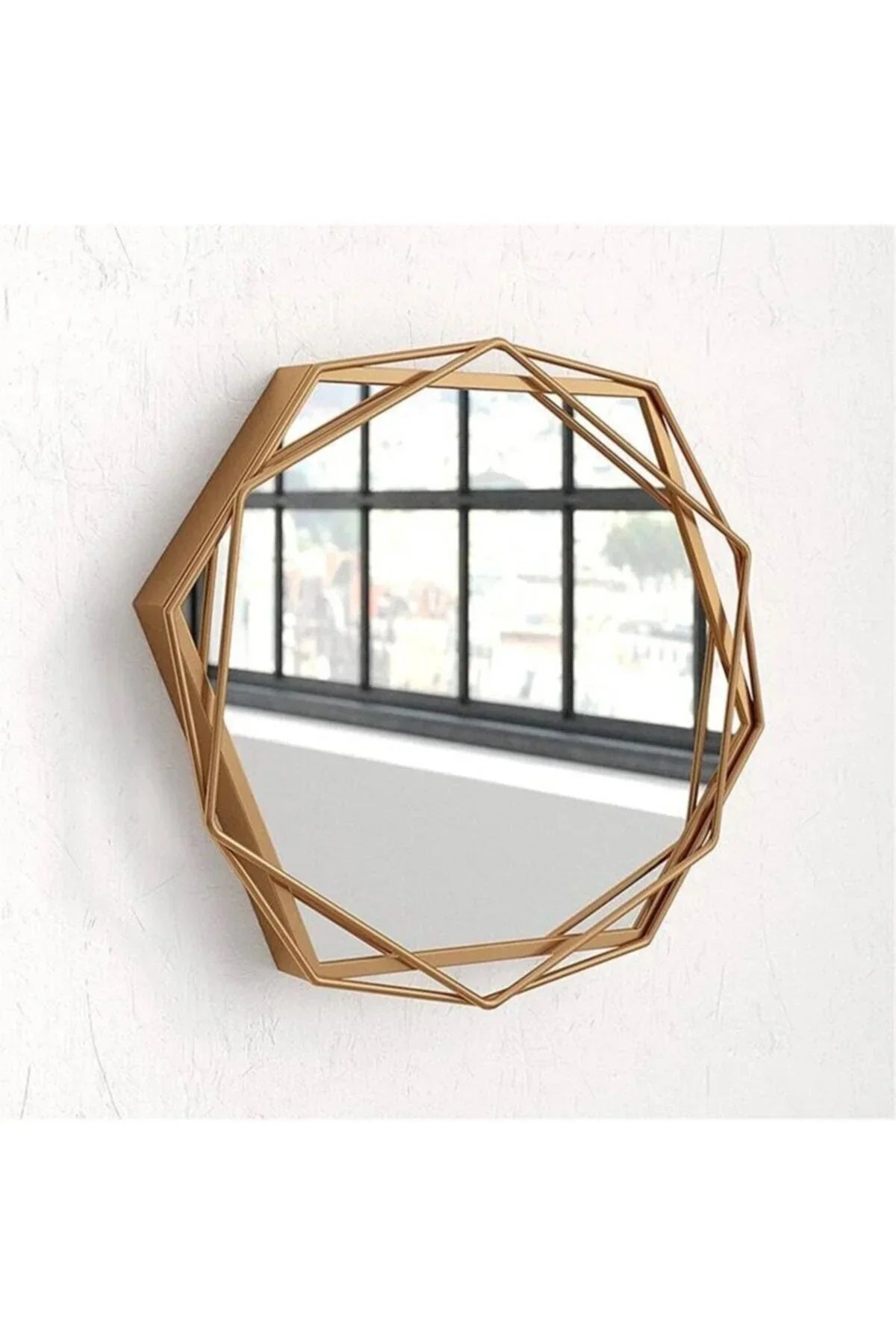 Mirror - Steel - Gold - 80x80 cm