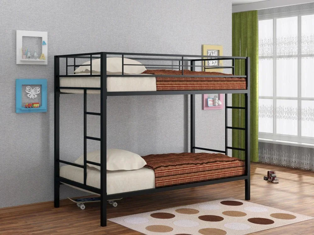 Bed Bunk - Steel - Black - 120x200x200 cm