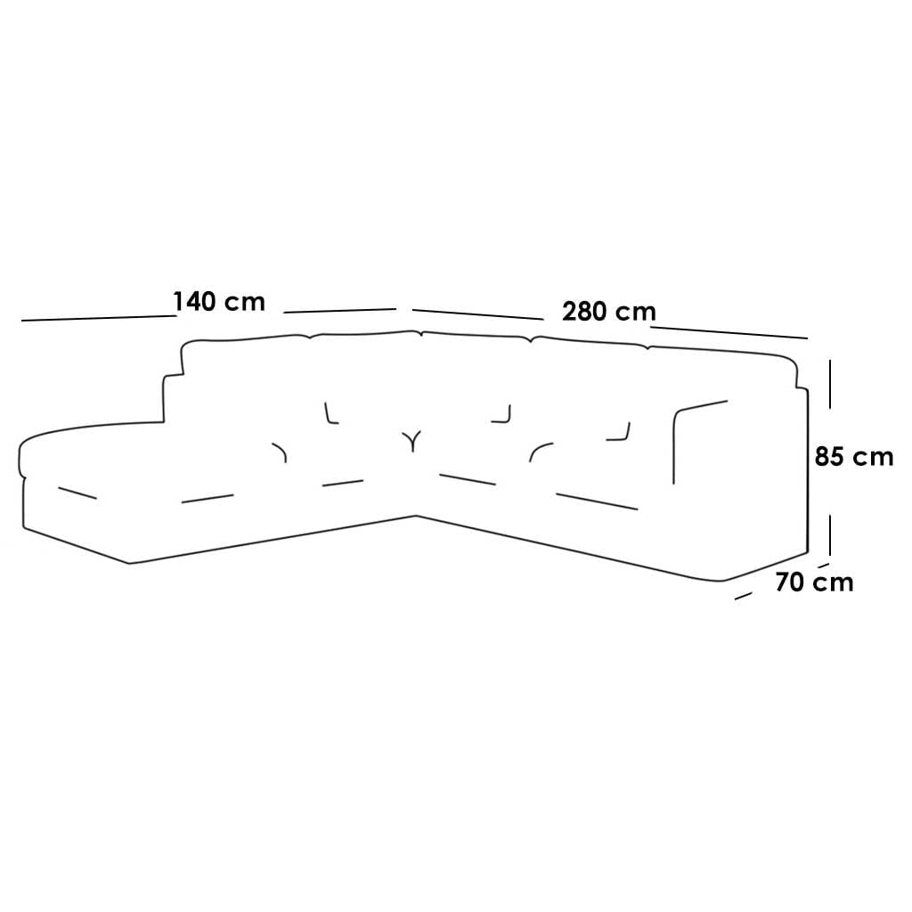 Sofa Bed - Natural Wood - Grey - 280x70x150cm