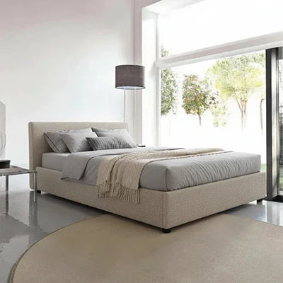 Bed - MDF - Linen - Beige - 180 CM - Cataloug