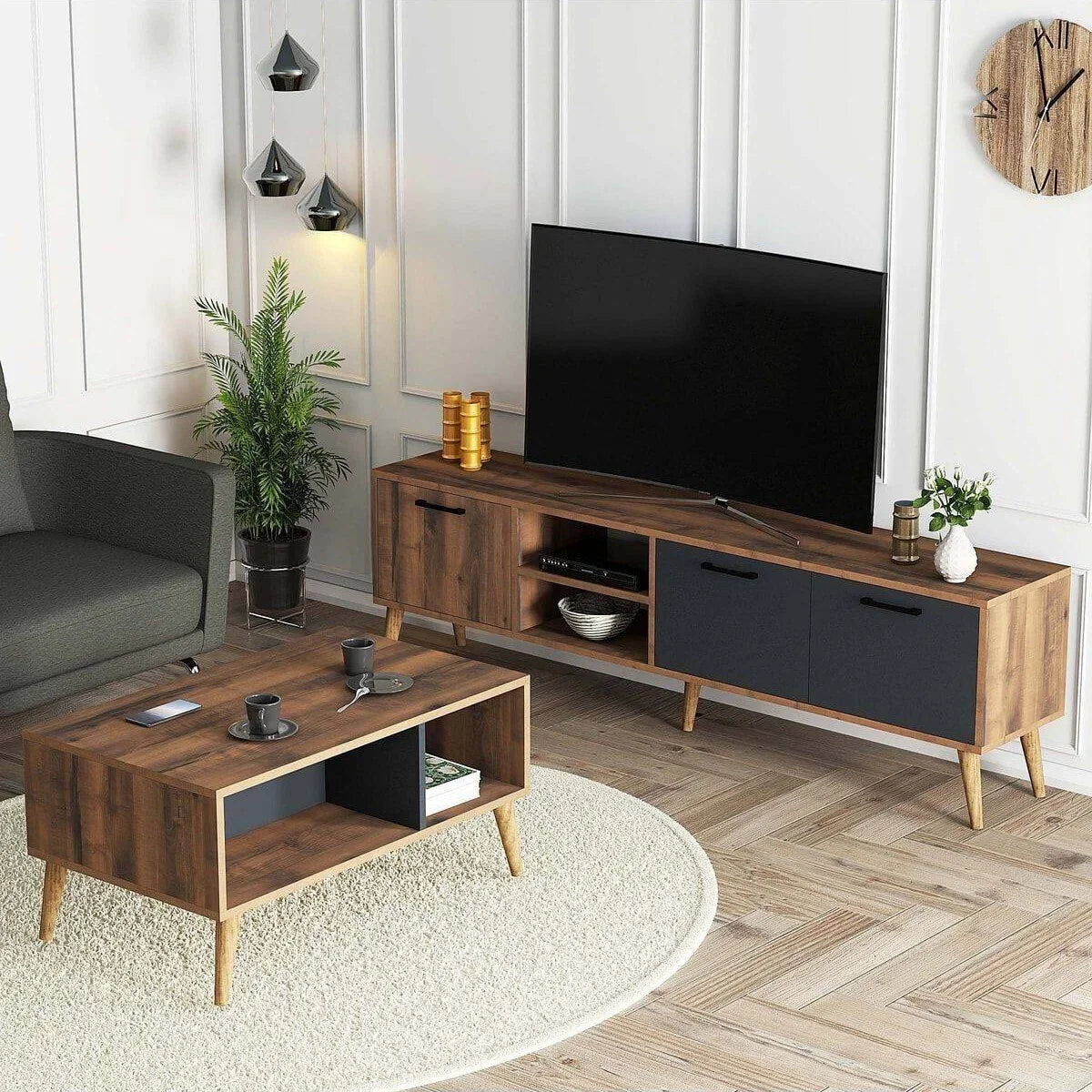 TV Unit - MDF Wood - Multi Color - 180x30x45 cm - Cataloug