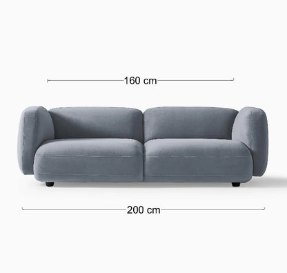 Sofa - Natural Wood - Velvet - Multi Color - 200 x 90 x 75 cm