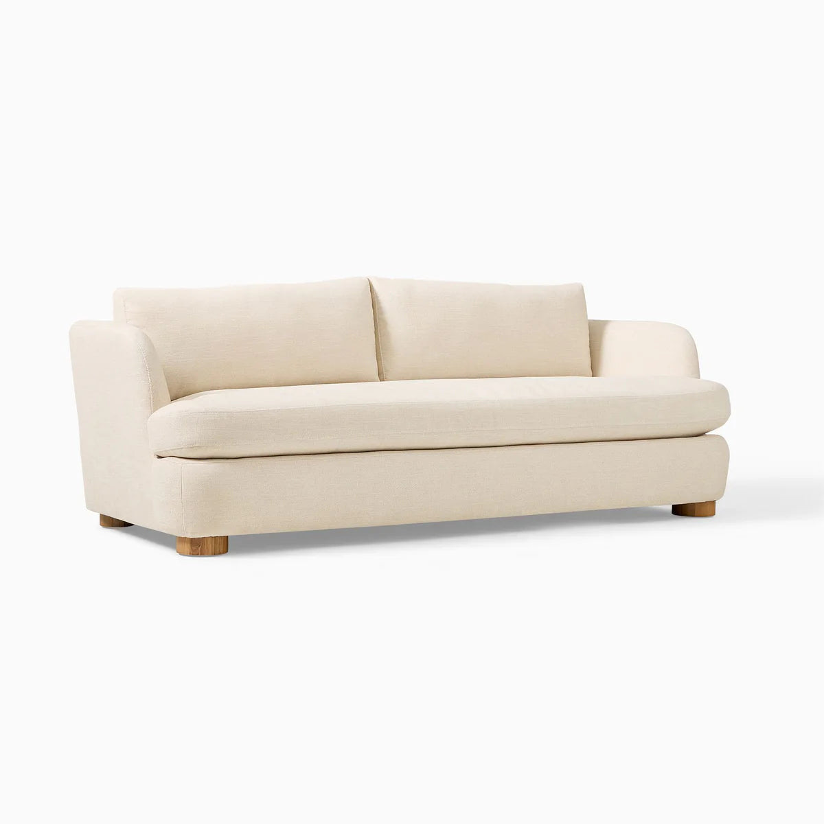 Sofa - Natural Wood - Linen - Beige - 193 x 100 x 75 cm