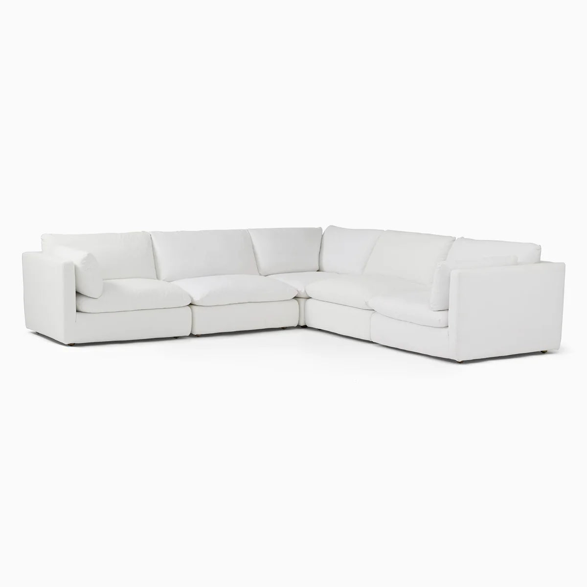 Sofa L Shape - Natural Wood - Linen - Light Grey - 317 x 317 x 100 x 78 cm