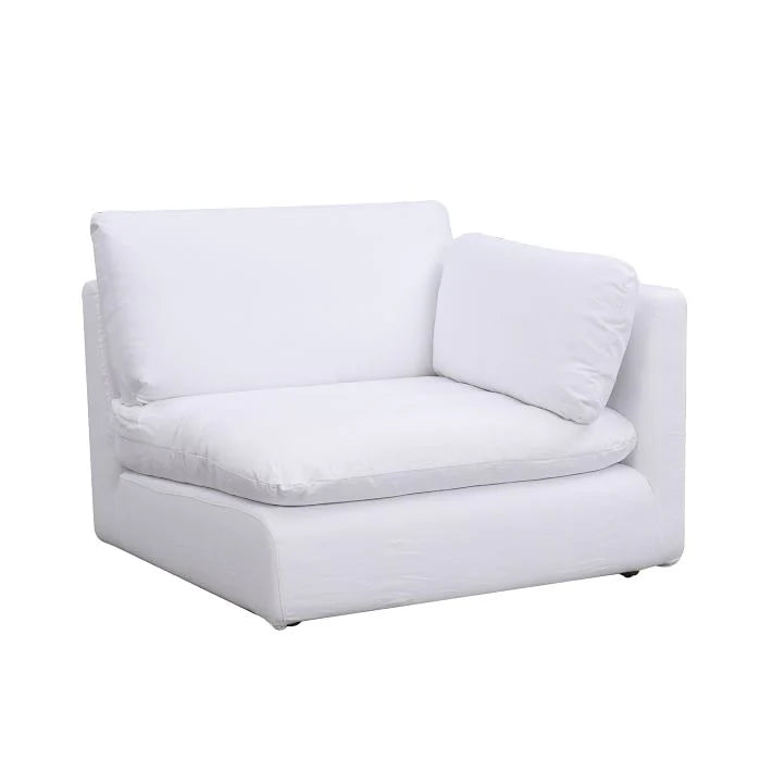 Sofa L Shape - Natural Wood - Linen - Light Grey - 317 x 317 x 100 x 78 cm
