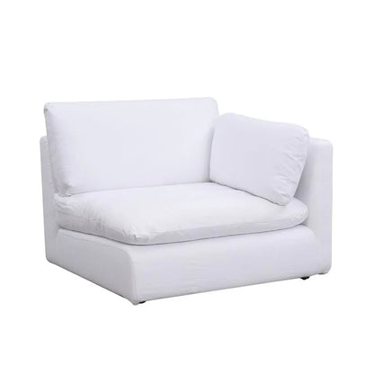 Sofa L Shape - Natural Wood - Linen - Light Grey - 317 x 317 x 100 x 78 cm