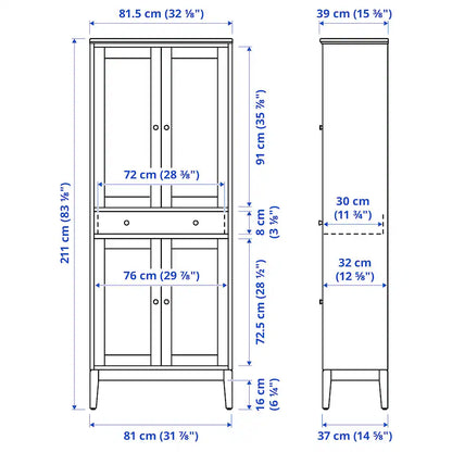 وحدة عرض - خشب MDF - بني - 82x39x211 سم
