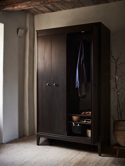 Wardrobe - MDF Wood - Brown - 121x59x211 cm