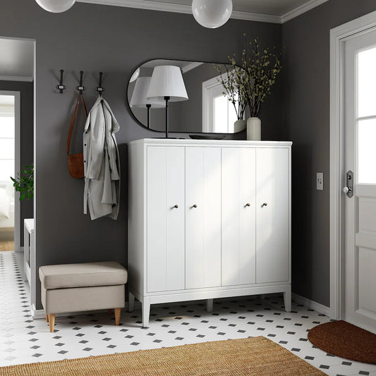 Cabinet - MDF Wood - White - 121x50x135 cm