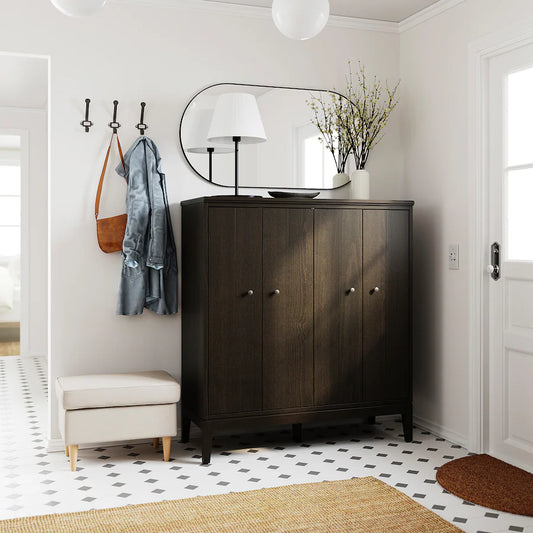 Cabinet - MDF Wood - Brown - 121x50x135 cm