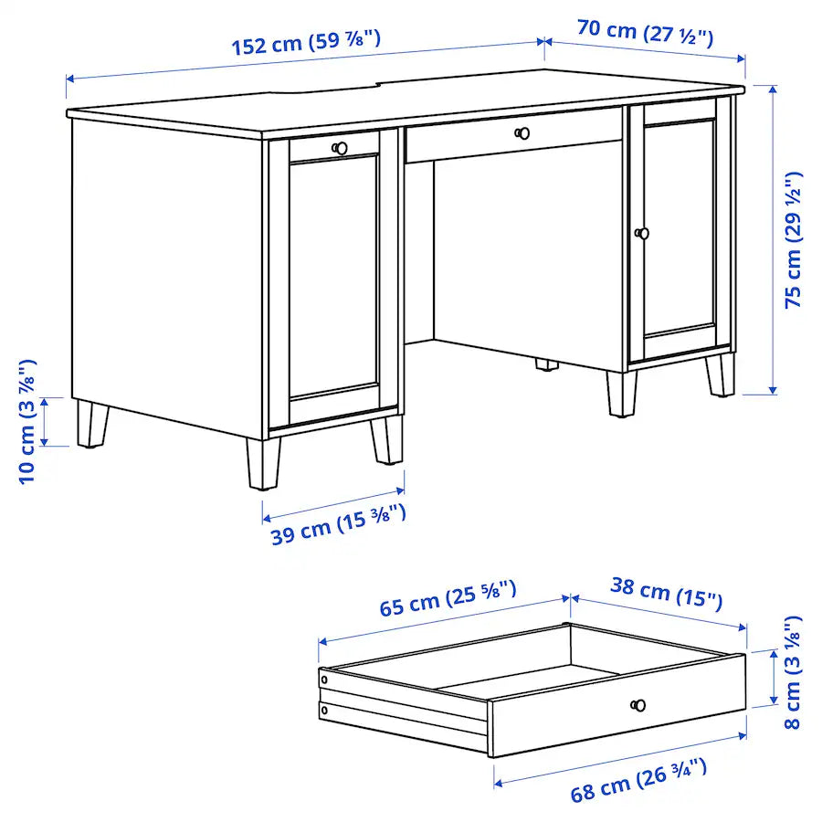 مكتب - خشب MDF - أبيض - 152x70x89 سم