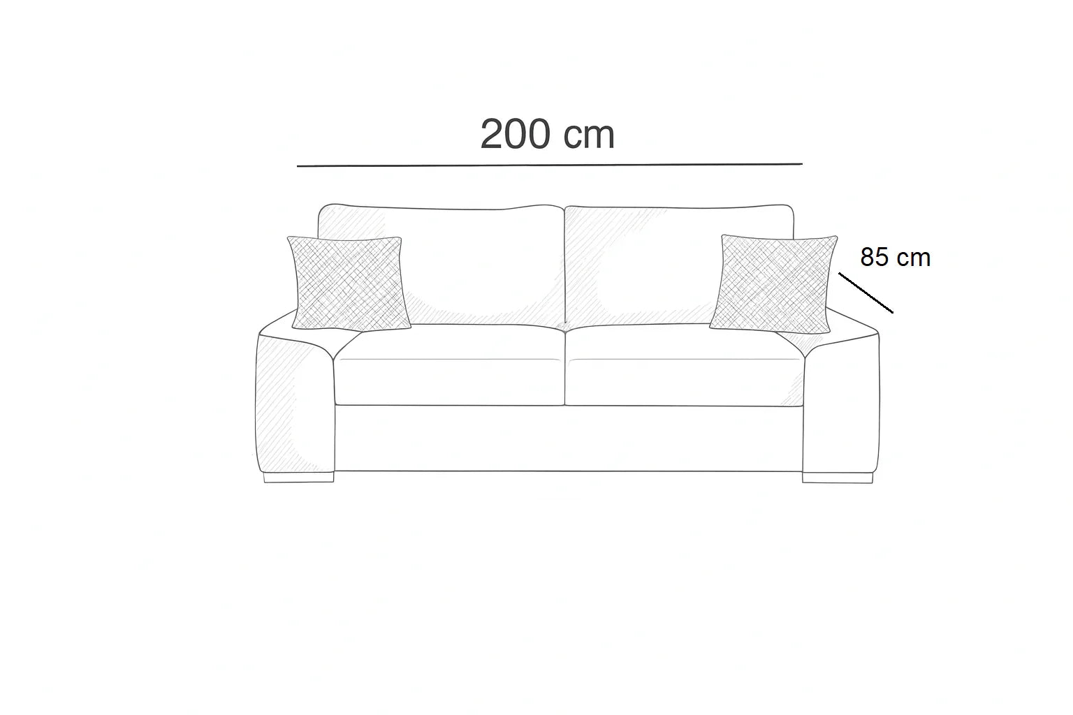 Sofa Bed - Beech Wood - Linen Fabric - Grey - 200x85 cm - Cataloug