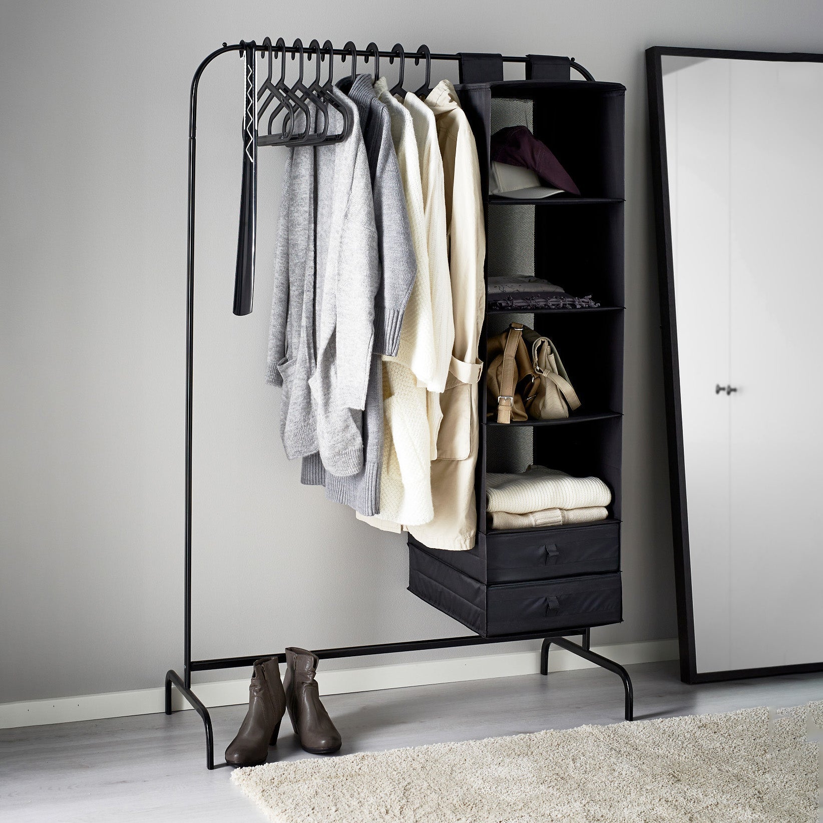Clothes Hanger - Steel - Black - 100x40x180cm