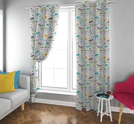 ستائر مطبوعة - متعددة الألوان - بوليستر - 130 × 260 سم